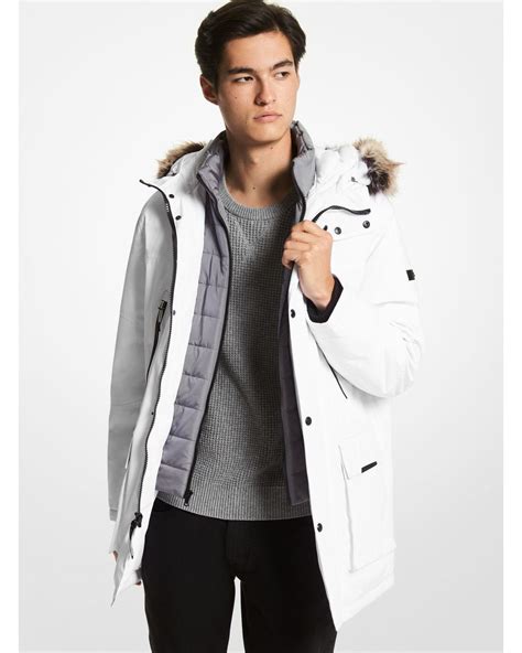 michael kors mens fur trimmed parka|Michael Kors Men's Tech Parka with Removable Faux.